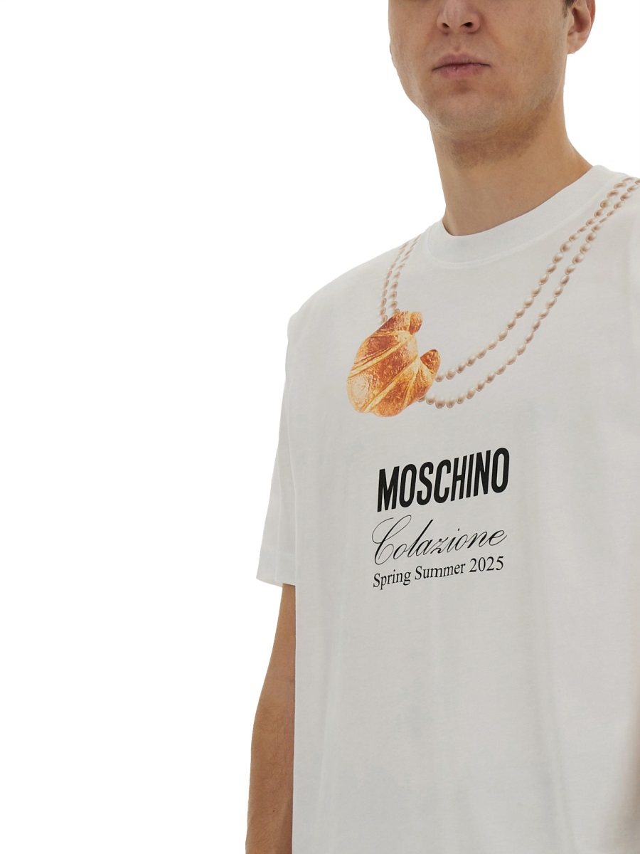 Moschino "BREAKFAST" T-SHIRT Wit