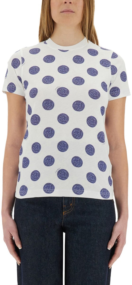 Moschino "BALLPOINT PEN POLKA DOTS" T-SHIRT Wit