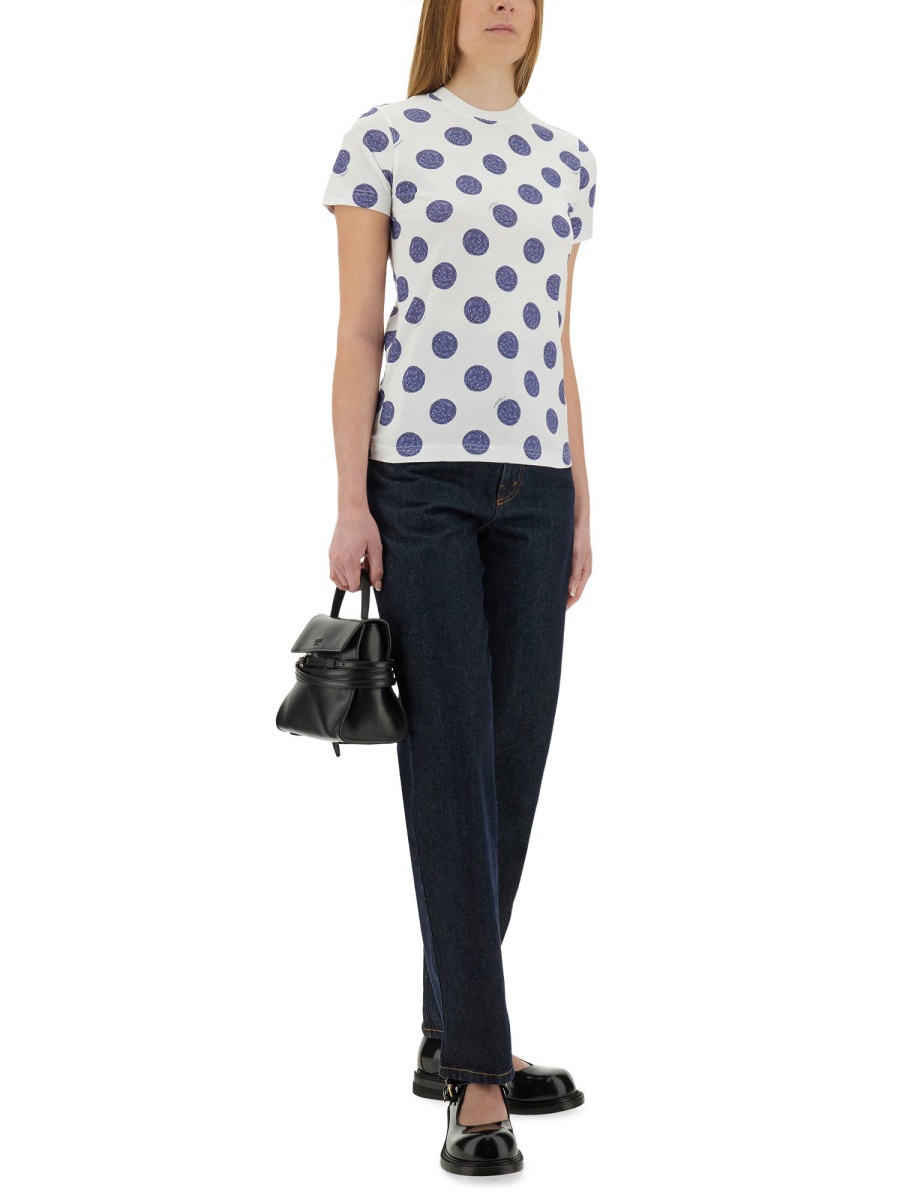 Moschino "BALLPOINT PEN POLKA DOTS" T-SHIRT Wit