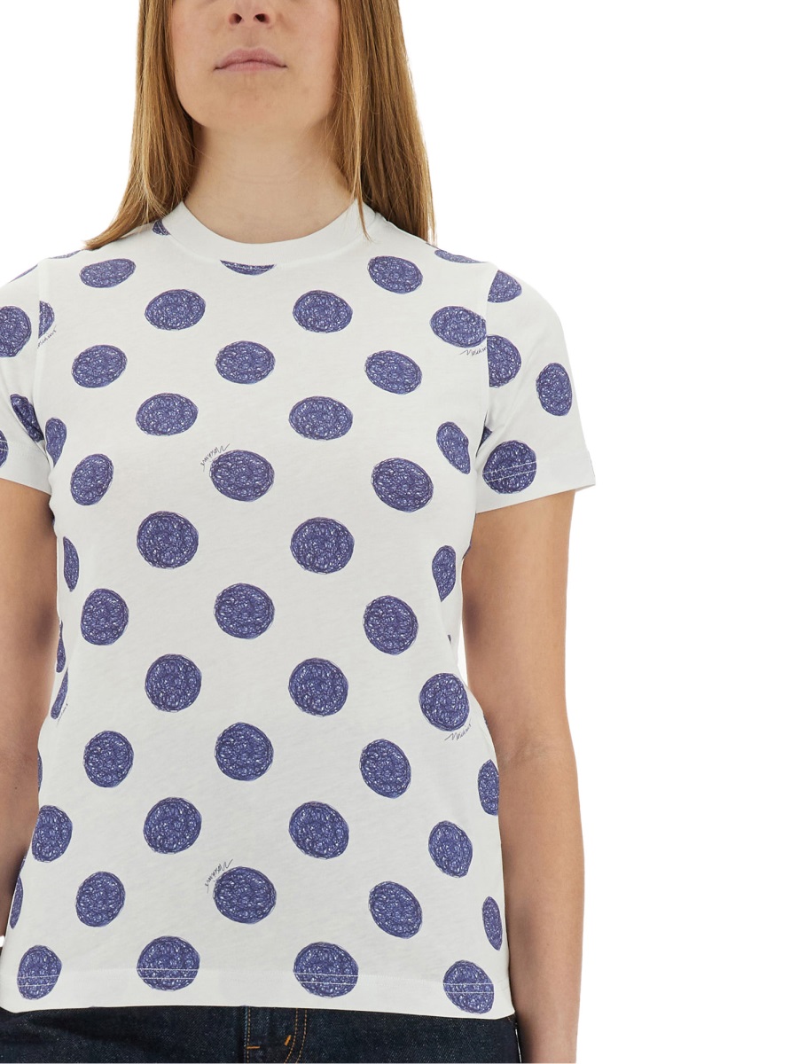 Moschino "BALLPOINT PEN POLKA DOTS" T-SHIRT Wit