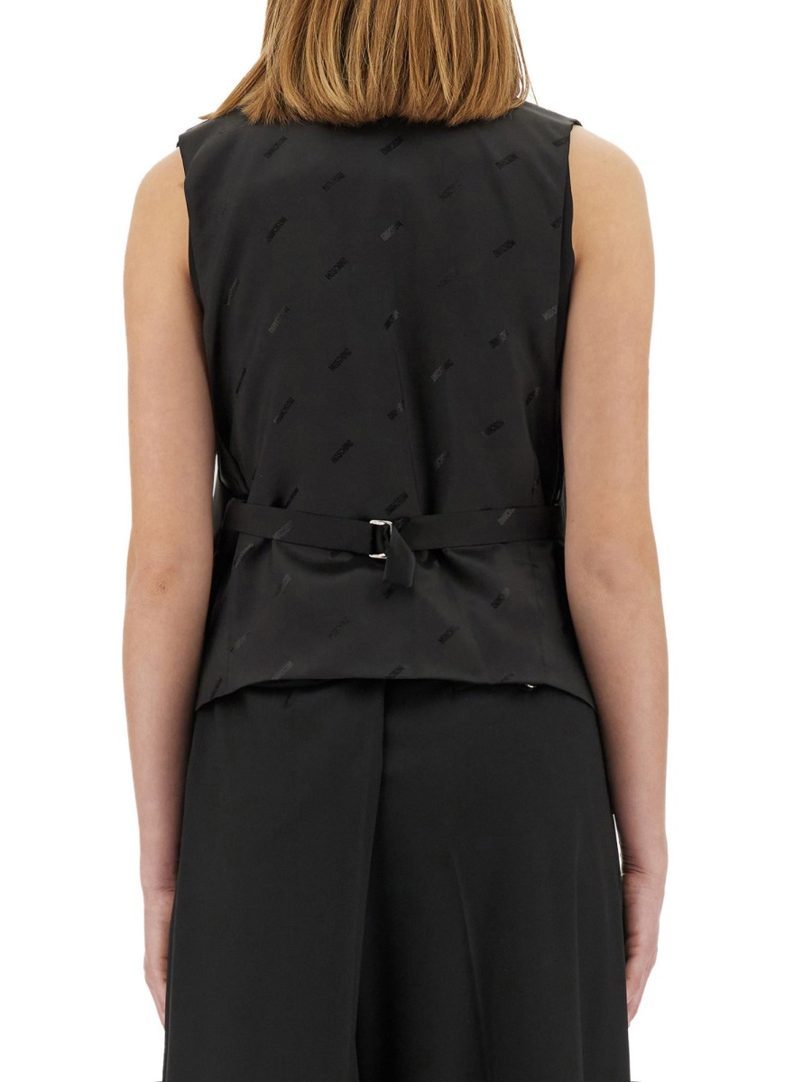 Moschino VIRGIN WOOL VEST Zwart