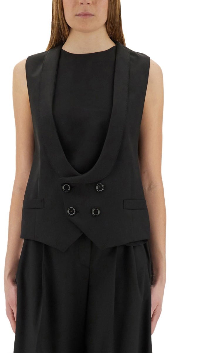 Moschino VIRGIN WOOL VEST Zwart