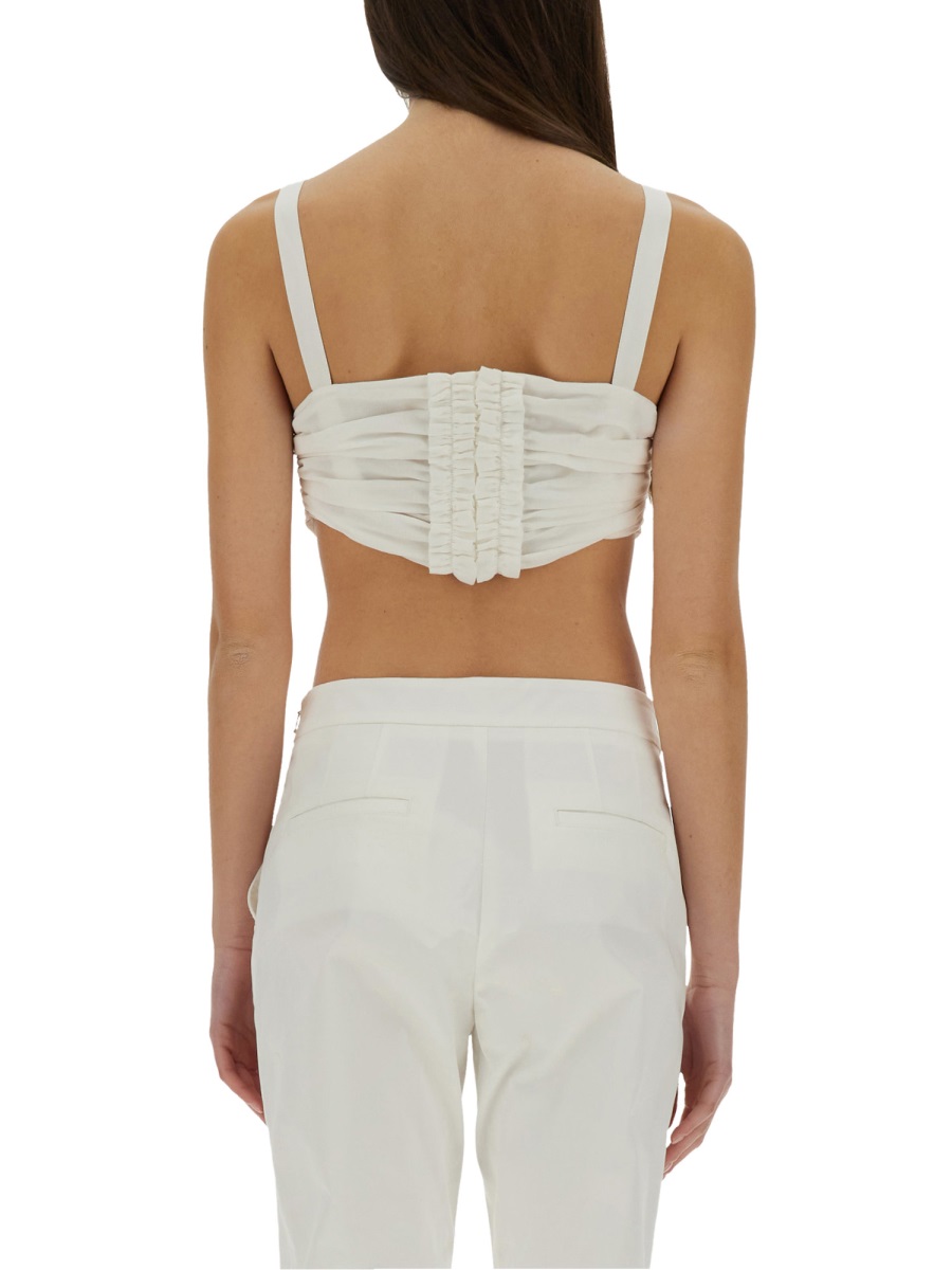 Moschino COTTON AND SILK VOILE CROP TOP Wit
