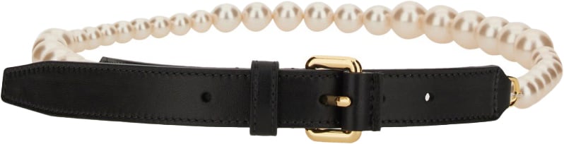 Moschino BELT WITH PEARLS Zwart