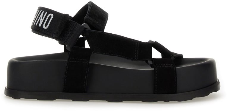 Moschino SANDAL WITH LOGO Zwart