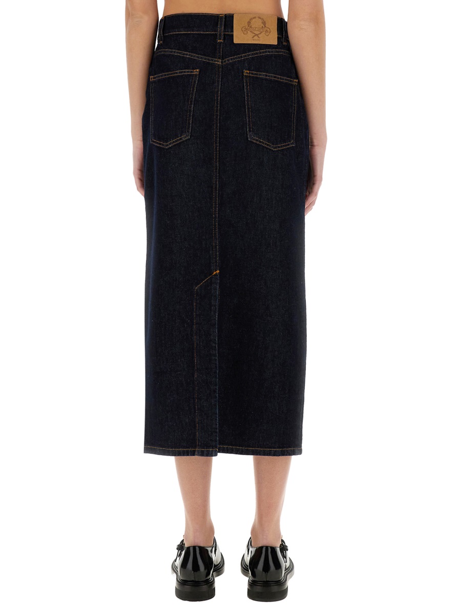 Moschino LONG DENIM SKIRT Blauw