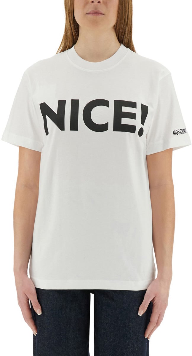 Moschino T-SHIRT "NICE!" Wit