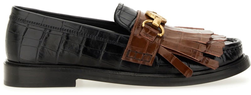 Moschino MOCCASIN WITH BANGS AND COIN Zwart