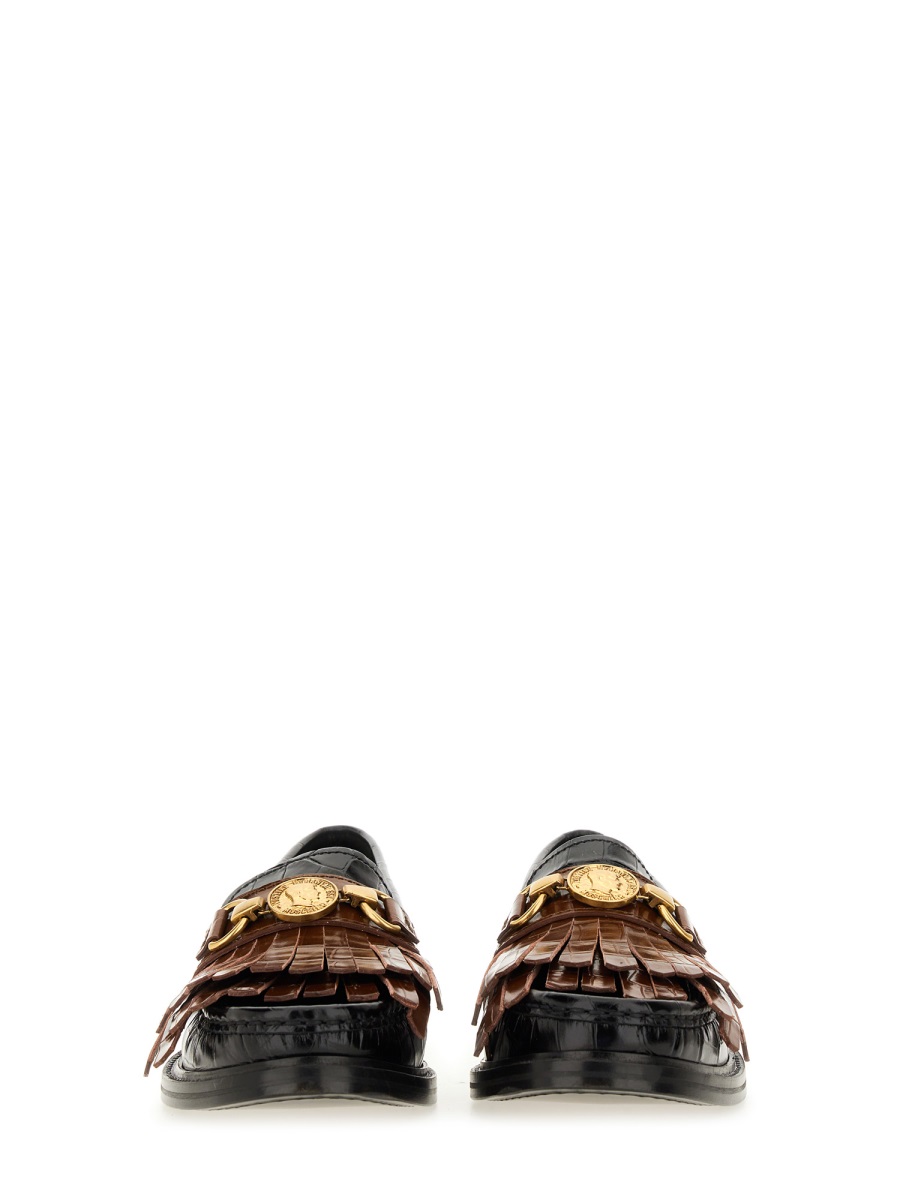 Moschino MOCCASIN WITH BANGS AND COIN Zwart