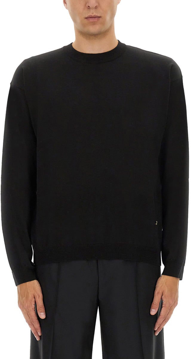 Moschino WOOL AND SILK PULLOVER Zwart