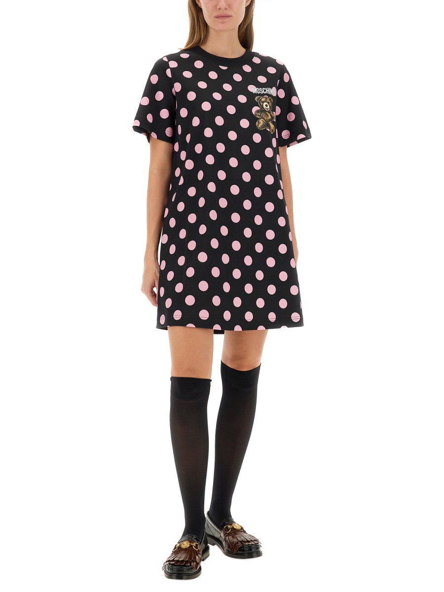 Moschino "TEDDY POLKA DOTS" DRESS Zwart