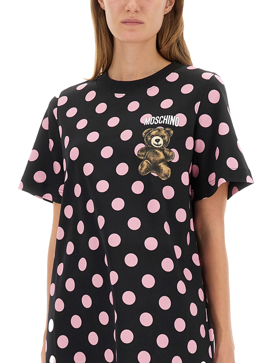 Moschino "TEDDY POLKA DOTS" DRESS Zwart