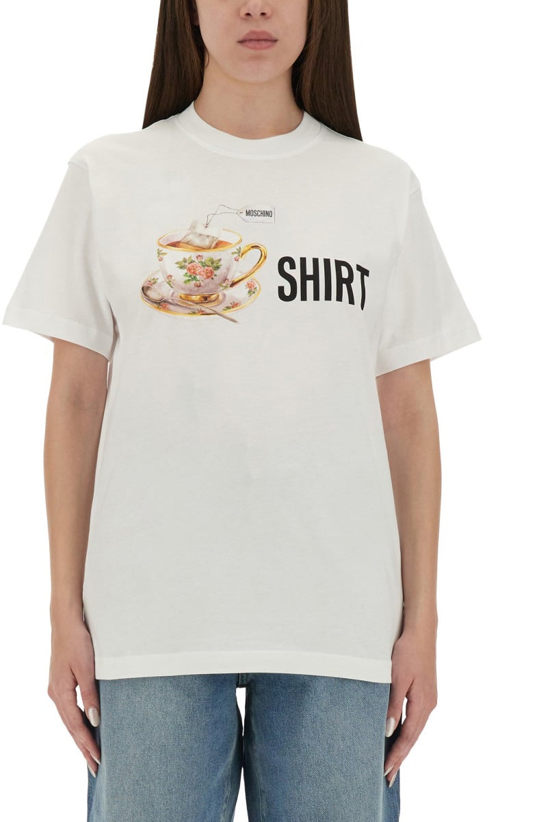 Moschino T-SHIRT WITH PRINT Wit