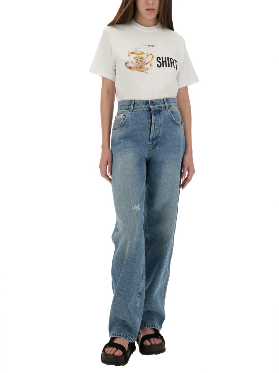 Moschino T-SHIRT WITH PRINT Wit