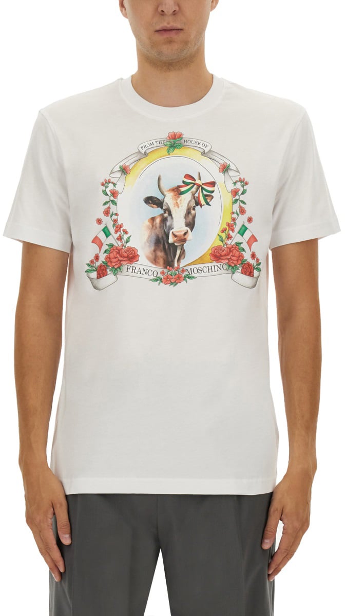 Moschino T-SHIRT WITH LOGO Wit