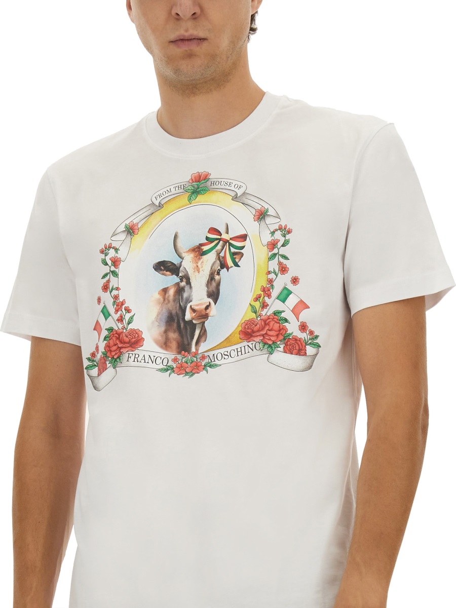 Moschino T-SHIRT WITH LOGO Wit