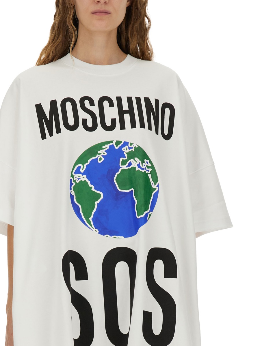 Moschino COTTON INTERLOCK DRESS Wit