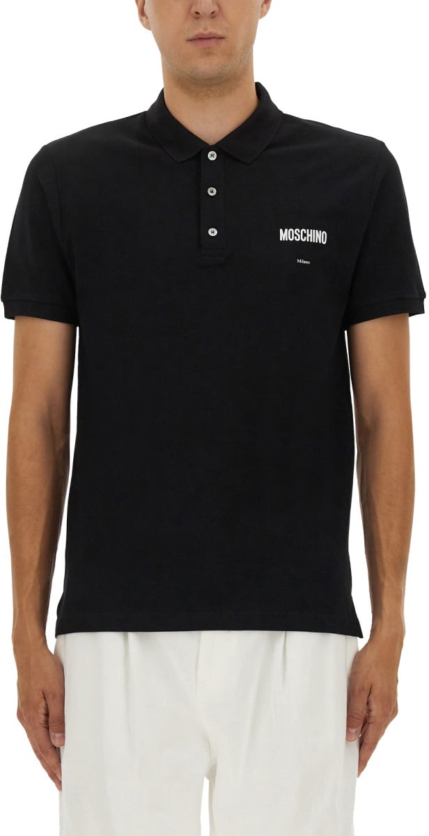 Moschino COTTON PIQUE POLO Zwart