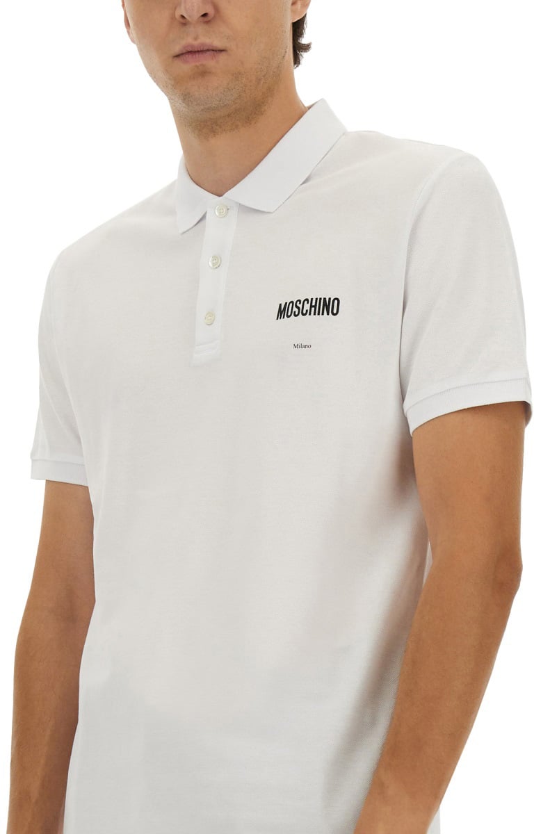 Moschino COTTON PIQUE POLO Wit