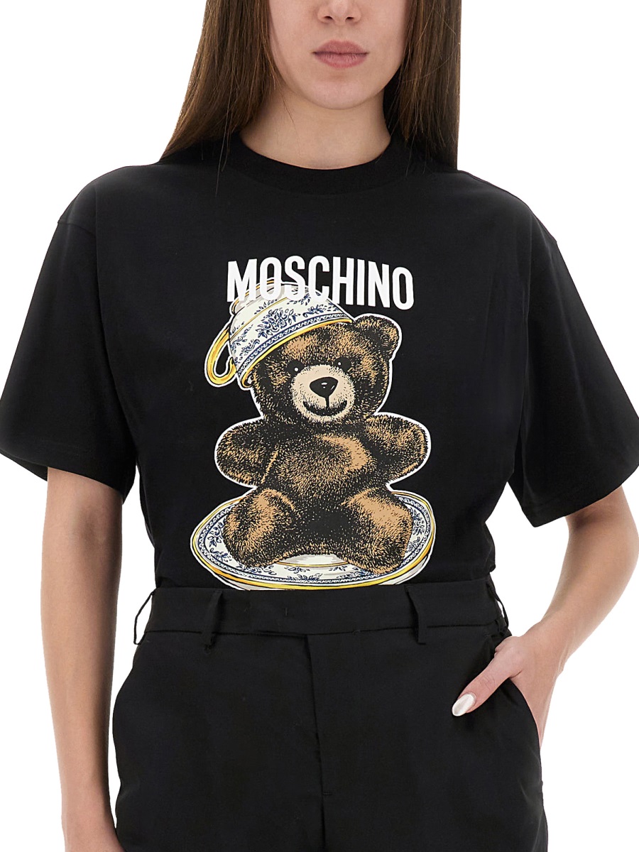 Moschino T-SHIRT WITH "TEDDY" PRINT Zwart