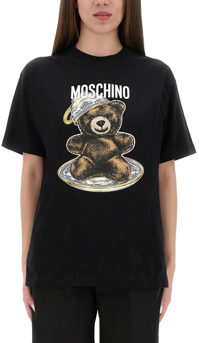Moschino T-SHIRT WITH "TEDDY" PRINT Zwart