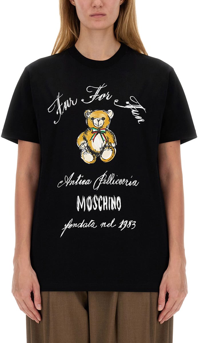 Moschino T-SHIRT WITH LOGO Zwart