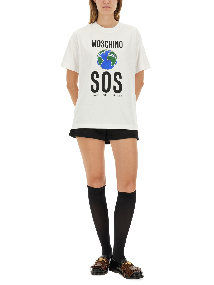 Moschino T-SHIRT WITH PRINT Wit