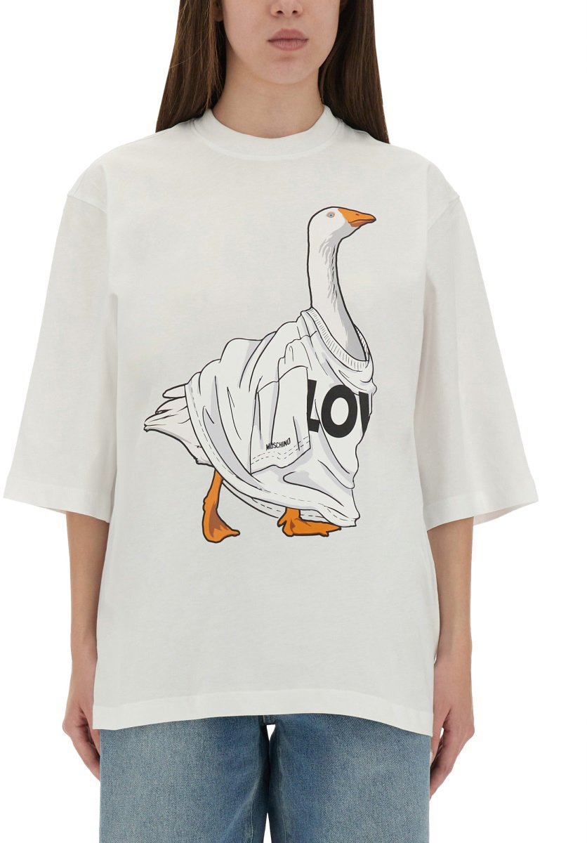 Moschino "GOOSE" JERSEY T-SHIRT Wit