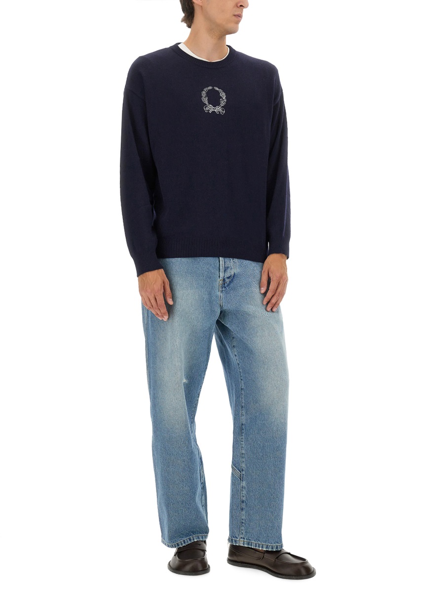 Moschino WOOL AND CASHMERE PULLOVER Blauw
