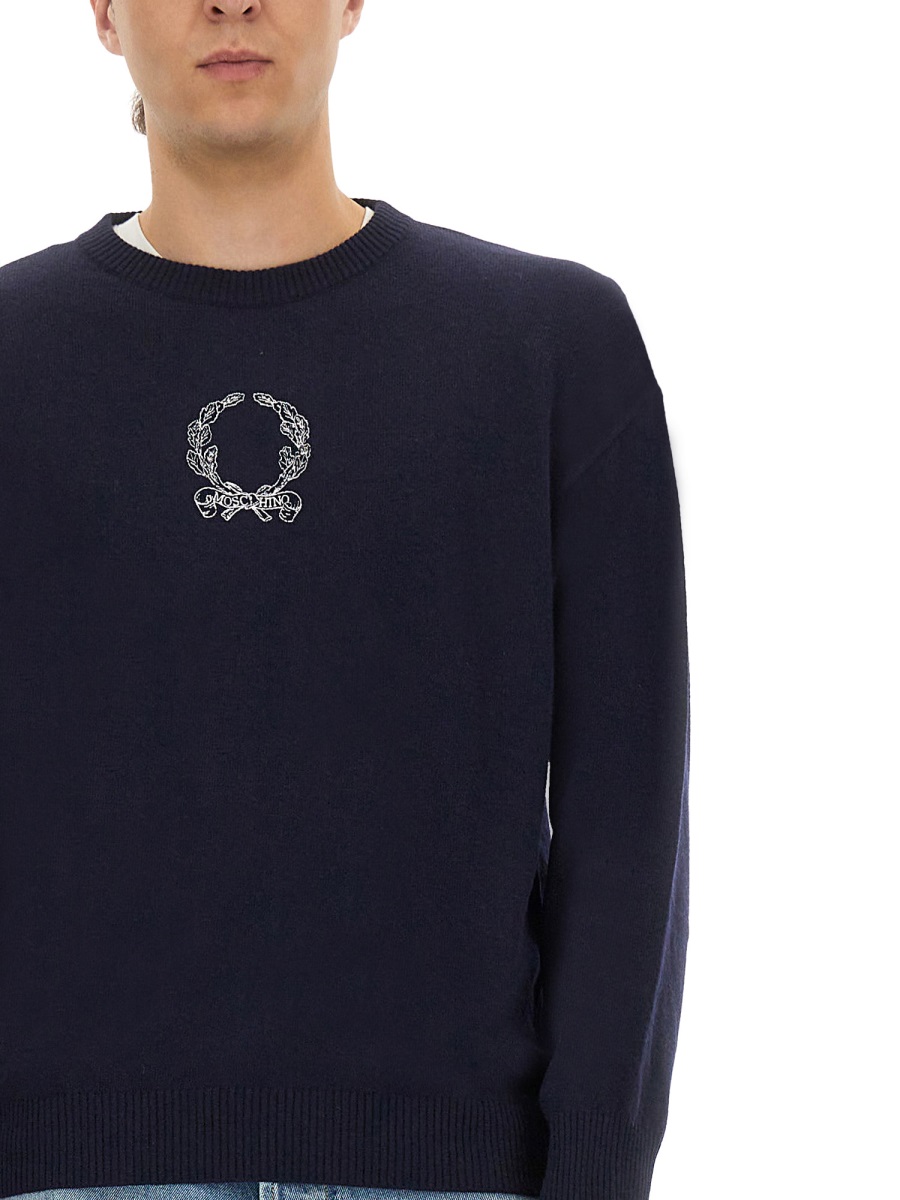 Moschino WOOL AND CASHMERE PULLOVER Blauw