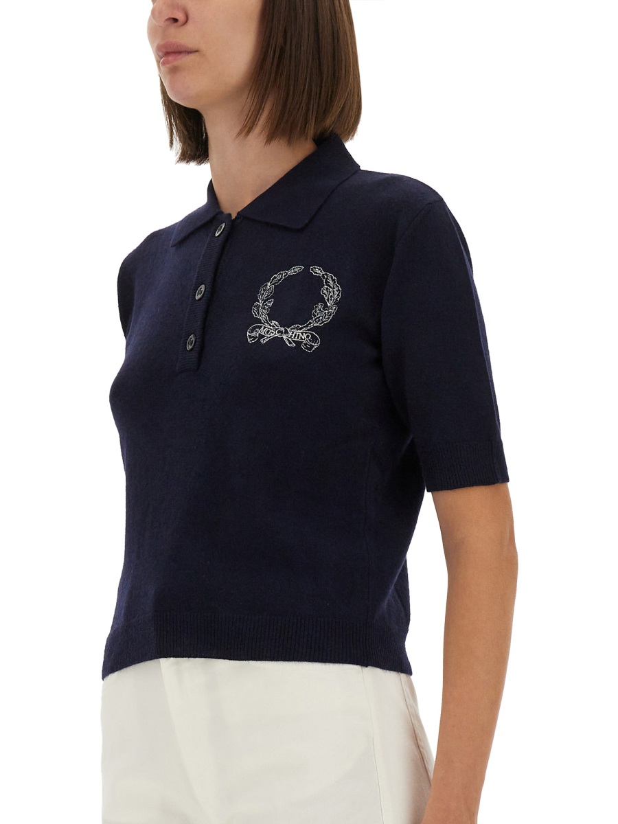Moschino POLO SHIRT WITH LOGO Blauw