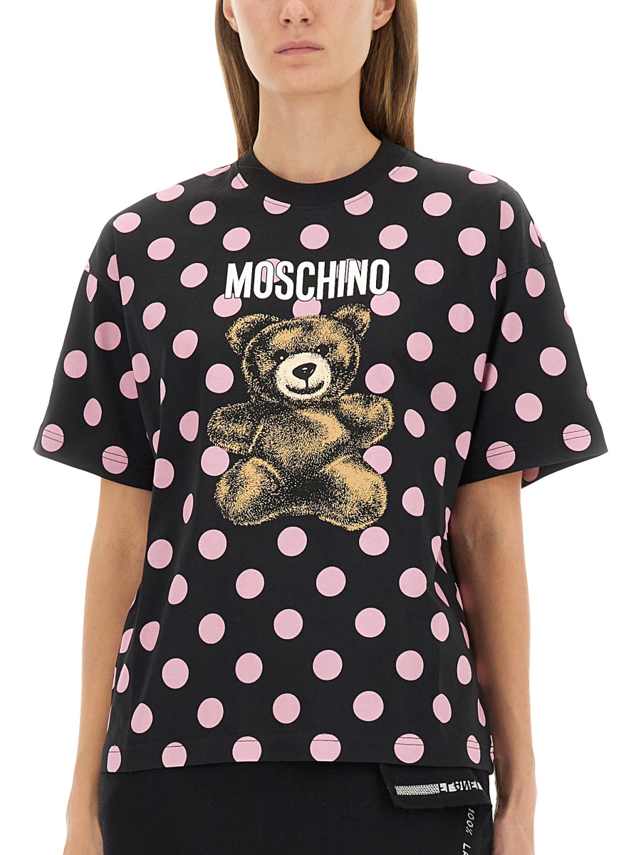 Moschino "TEDDY POLKA DOTS" T-SHIRT Zwart