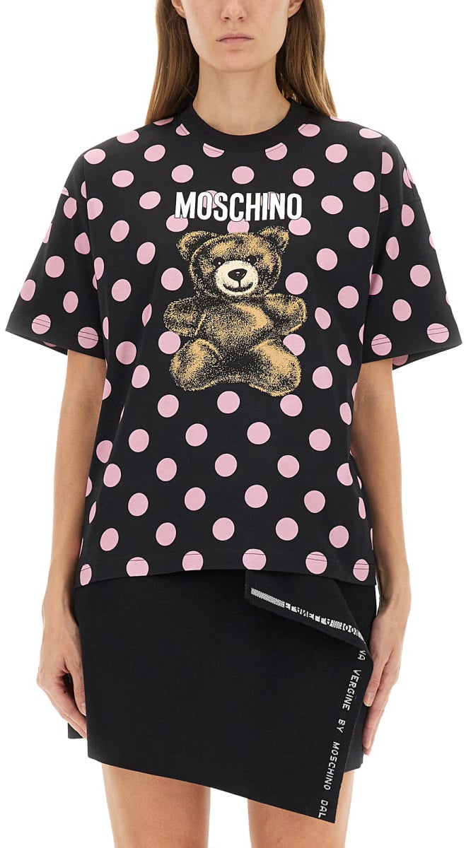 Moschino "TEDDY POLKA DOTS" T-SHIRT Zwart