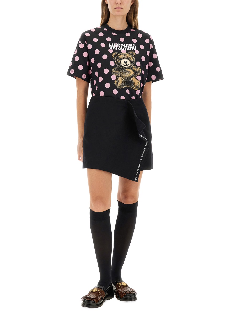 Moschino "TEDDY POLKA DOTS" T-SHIRT Zwart