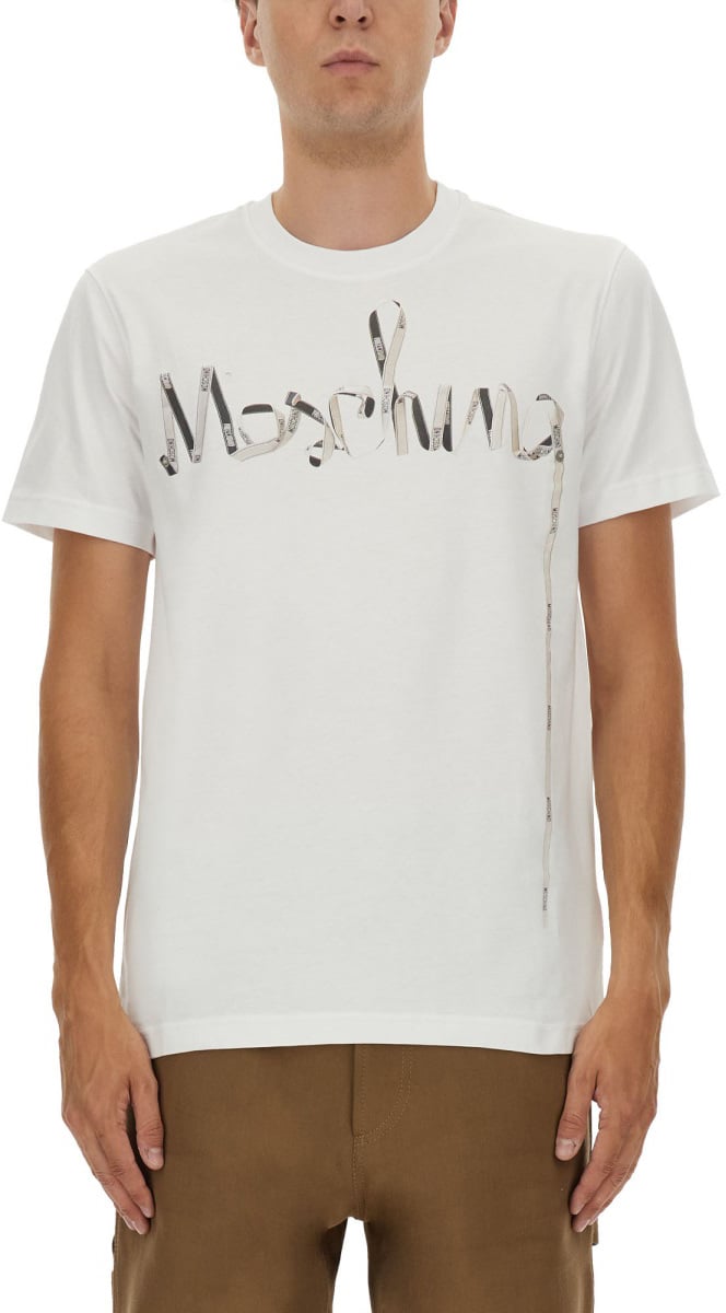 Moschino PRINTED COTTON T-SHIRT Wit