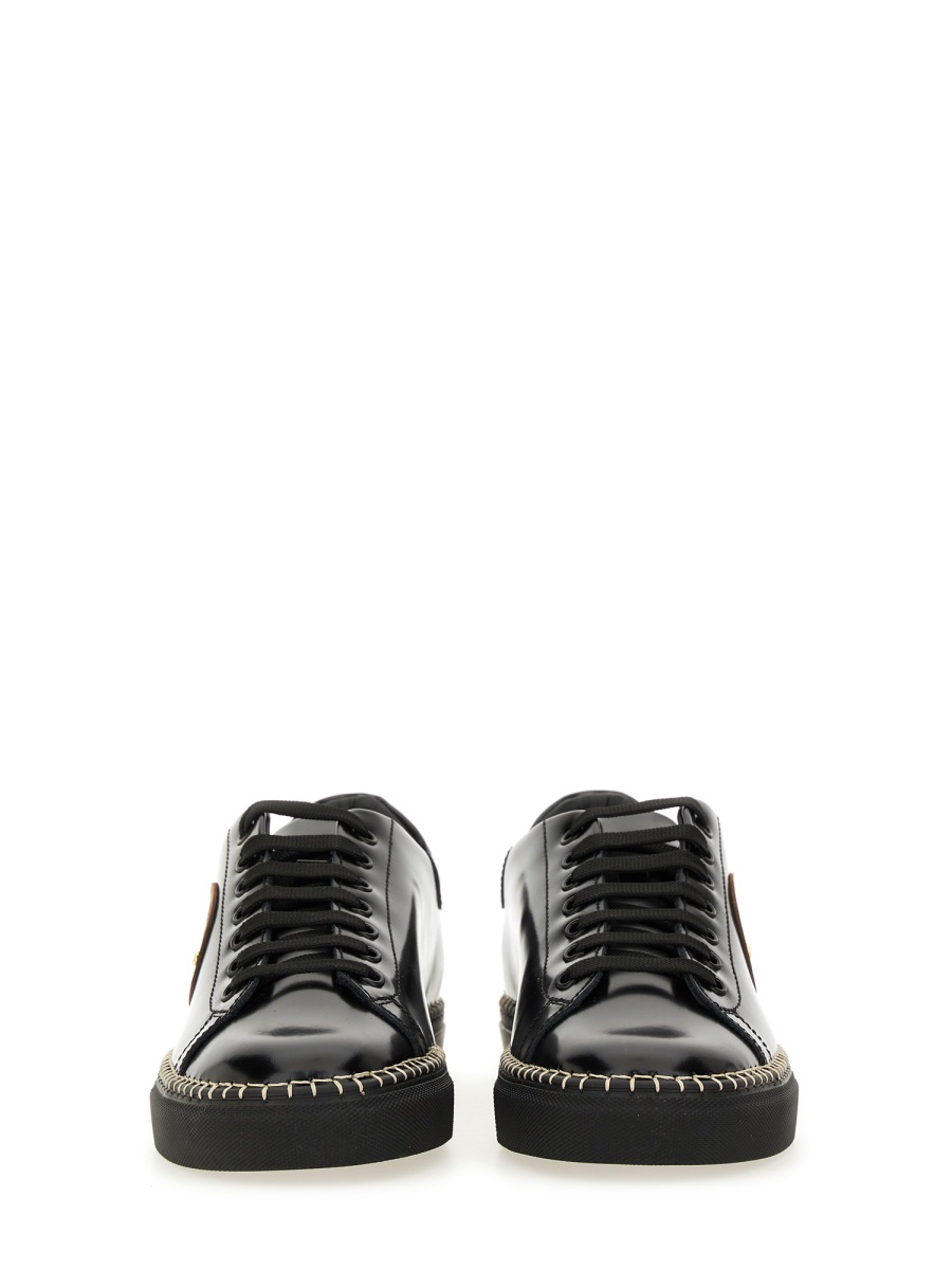 Moschino LEATHER SNEAKER Zwart