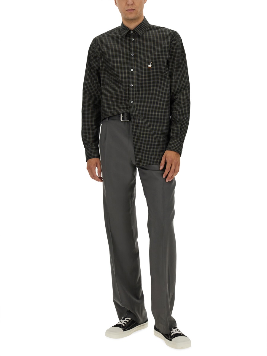 Moschino SHIRT WITH GOOSE EMBROIDERY Grijs