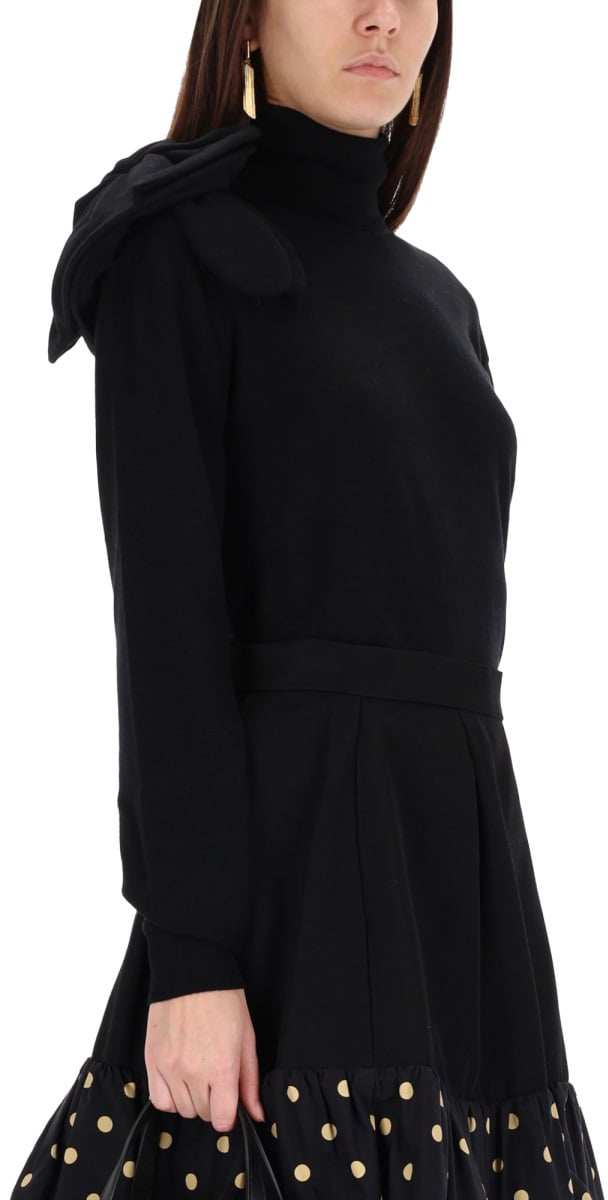 Moschino MESH WITH FLOWER DETAIL Zwart