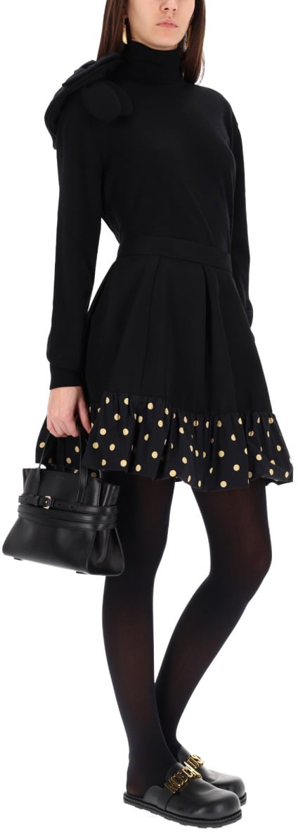 Moschino MESH WITH FLOWER DETAIL Zwart