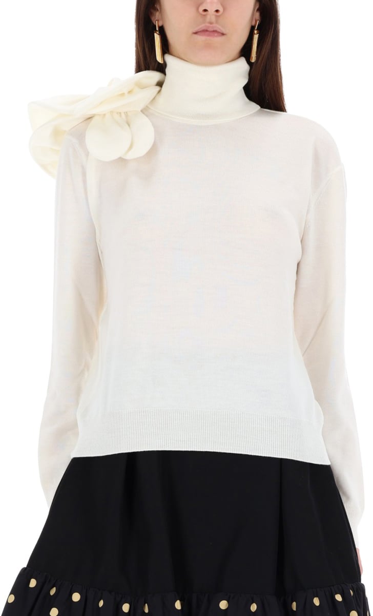 Moschino MESH WITH FLOWER DETAIL Wit