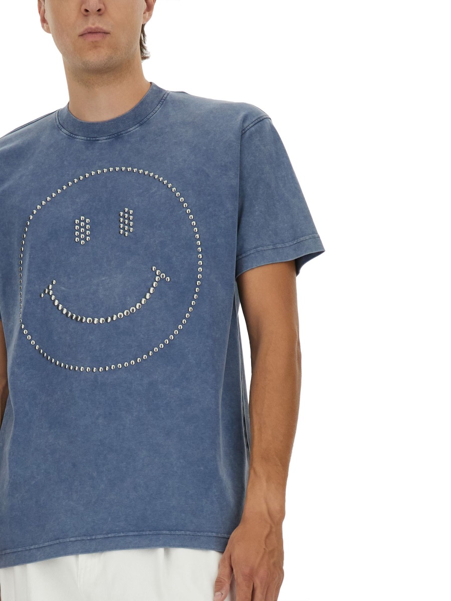 Moschino "SMILEY®" HEAVY COTTON T-SHIRT Blauw