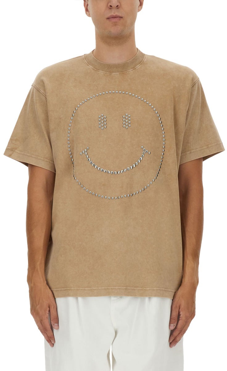 Moschino "SMILEY®" HEAVY COTTON T-SHIRT Bruin