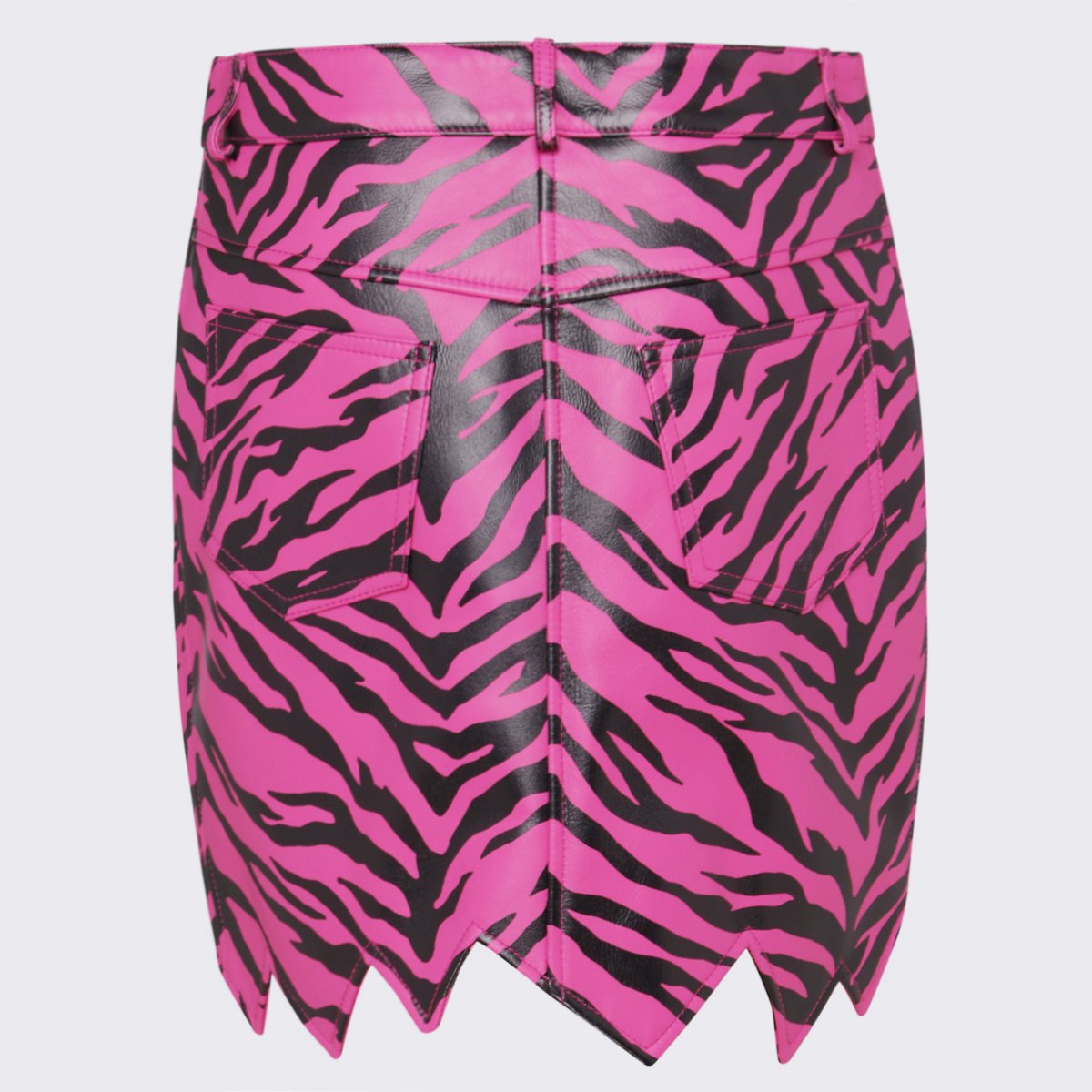 Moschino Mini Skirt with Bold Pink and Black Zebra Print Roze