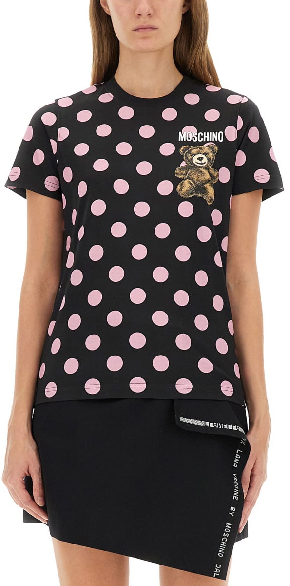 Moschino "TEDDY POLKA DOTS" T-SHIRT Zwart
