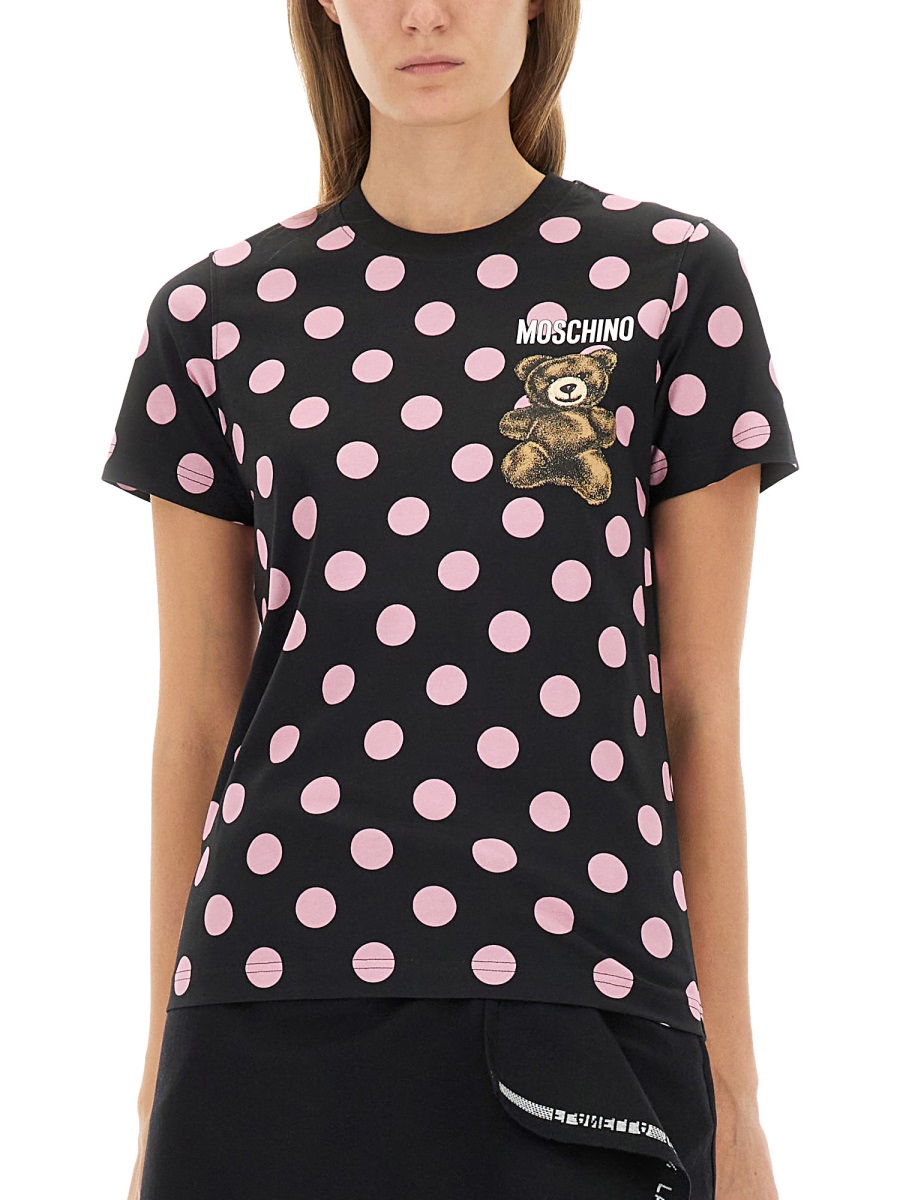 Moschino "TEDDY POLKA DOTS" T-SHIRT Zwart