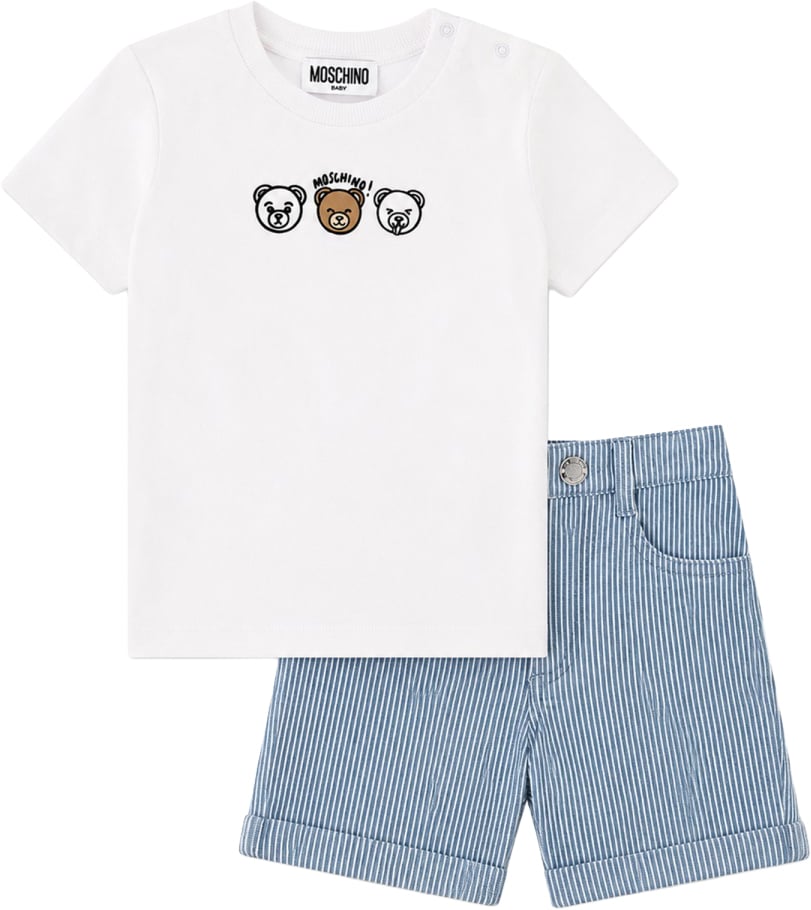 Moschino t-shirt and shorts set Wit