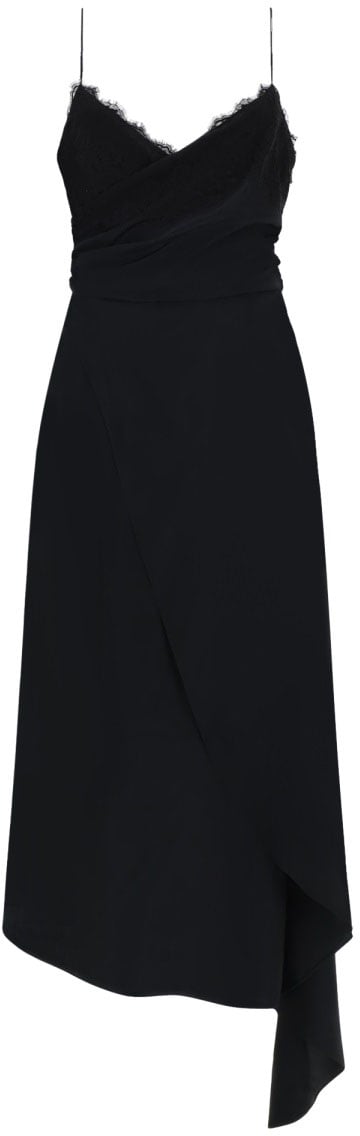 Moschino MIDI DRESS WITH LACE Zwart