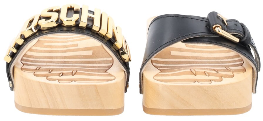 Moschino SANDALO CON LOGO Zwart