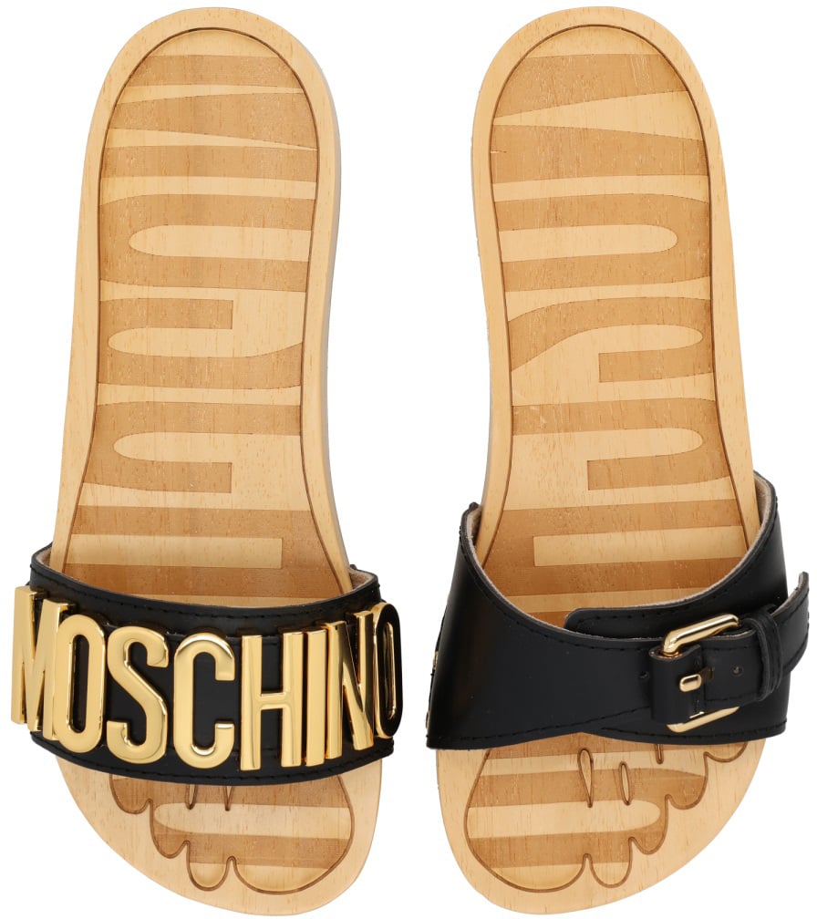 Moschino SANDALO CON LOGO Zwart