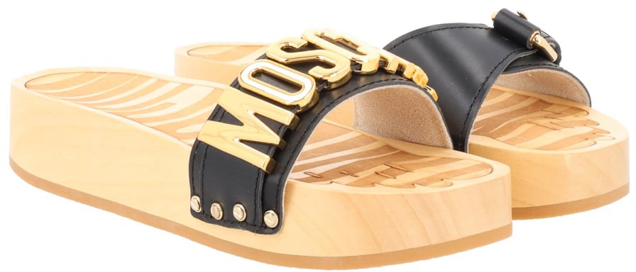 Moschino SANDALO CON LOGO Zwart